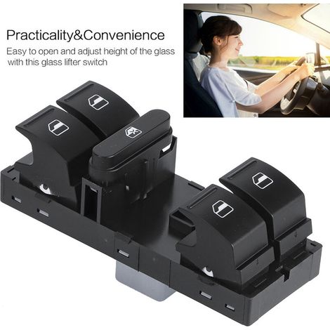 Panel de control del interruptor de elevalunas eléctrico 1K4959857B para Jetta, Golf CC, Passat, Tiguan (1/5)