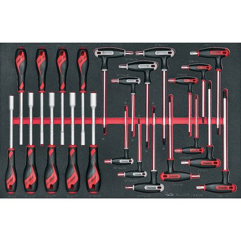 Jeu de tournevis à douille et clés allen avec manche-T Torx/TPX 23 pièces Teng Tools TTEX23N