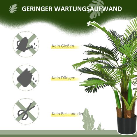 Palmier artificiel vert, plante artificielle 100 cm avec 27 branches, arbre d'intérieur en pot, décoration végétale pour maison, bureau, terrasse, jardin (1/5)