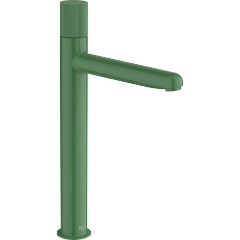 ROCA A5A3C3FP20 NU Grifo Monomando Lavabo Caño Alto Cold Start Maneta Stripes Verde Menta - ref: A5A3C3FP20