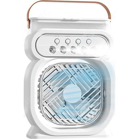 Ventilateur brumisateur avec veilleuse 7 couleurs, 3 vitesses de ventilation et minuterie, climatiseur silencieux pour la maison et le bureau.-AquaForge (1/5)