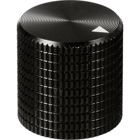 TRU COMPONENTS TC-11613844 Drehknopf mit Knopfmarkierung Schwarz (Ø x H) 17 mm x 17 mm Aluminium 1 (1/4)