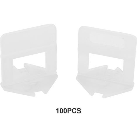 100 pièces de cales de nivellement pour carrelage mural et sol, clips en plastique jetables, outil de pose de carreaux (1,0 mm) (1/5)