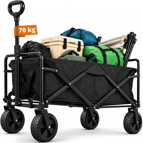Carrello Pieghevole 70kg 4 Ruote Multisuperficie Manico Estensibile 84x50x130 cm (1/5)