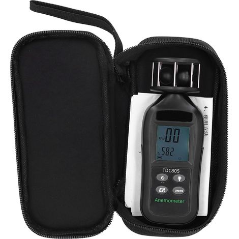 Anémomètre portable à affichage numérique, à turbine 3 coupelles, pour la mesure du vent, de la température et du volume d'air. (1/5)