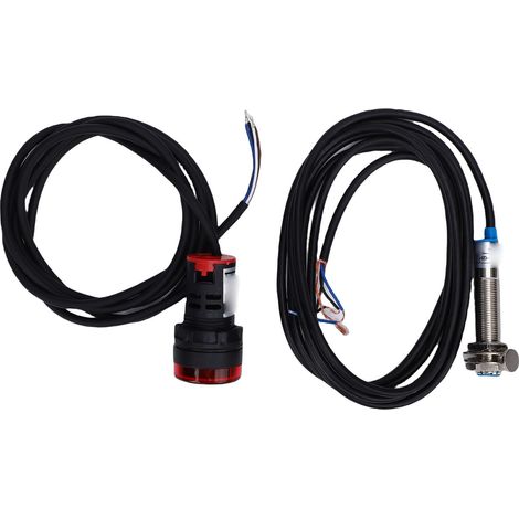 Tachimetro digitale RPM con display a LED rosso a 4 cifre e sensore di prossimità magnetico, attacco Hall NPN anti-interferenza, 22 mm, 30-9999 giri/min. (1/5)