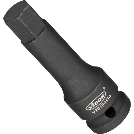 VIGOR Schlagschrauber Schraubendrehereinsatz, 1/2 (12,5 mm) Vierkant hohl, Innen Sechskant Profil, SW 14 mm (1/2)