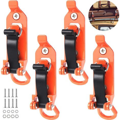 CCYKXA 4-teiliger Schaufelhalter für Dachgepäckträger, Schaufelhalter-Montagesatz, Wandhalterungen, Metall-Gummiklemme, Schaufelhalter für Auto, LKW (Orange) (1/5)