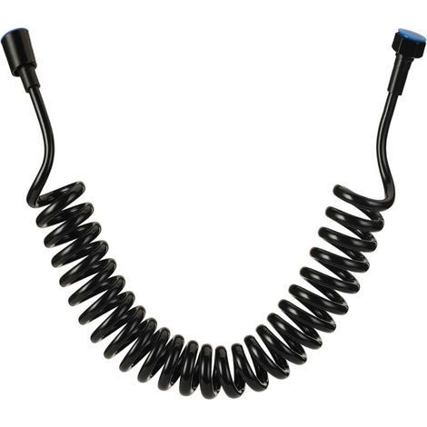 2m Telescopic Shower Flexible Bidet Hose ABS Replacement Spring Shower Hose for Bathroom Toilet Handheld Shower Head Bidet Sprayer Black (1/5)