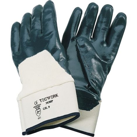 TECWERK Handschuhe Neckar Gr.10 blau Nitrilteilbeschichtung EN 388 PSA II TECWERK