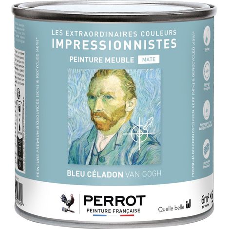 PEINTURE MATE POUR MEUBLE BLEU CELADON VAN GOGH 500ML  - PERROT