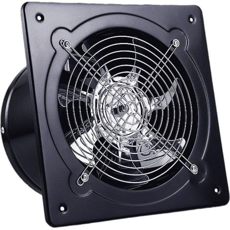 Ventilateur mural industriel avec tamis en maille - Avec prise européenne - En aluminium - Pour cave, garage, cuisine - 250 x 250 mm