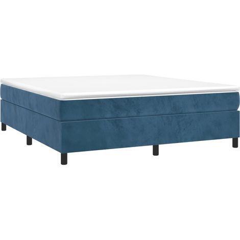 Boxspringbettgestell Dunkelblau 160x200 cm Samt vidaXL
