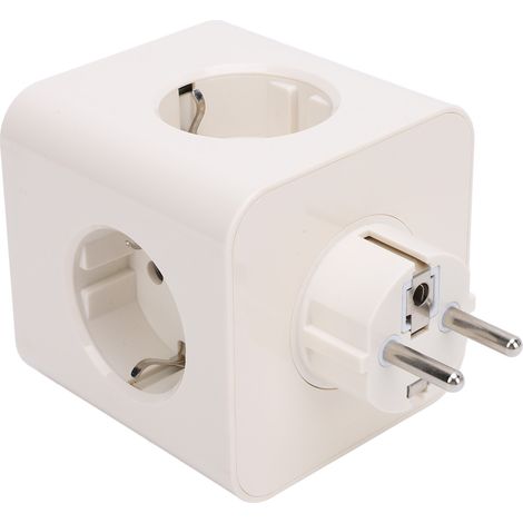 Ortviai Multiprise murale cube avec interrupteur, 3 prises + 4 ports USB (2A/2C), charge rapide 25 W, 3680 W (1/5)