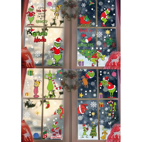 27 pegatinas navideñas en 9 hojas, decoración de ventanas para el hogar, la escuela y la oficina.