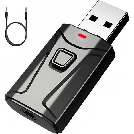 Adattatore Bluetooth 5.1 USB per auto con jack da 3,5 mm，Ricevitore e trasmettitore Bluetooth 5.1 USB 2 in 1 per TV，Microfono integrato (1/5)
