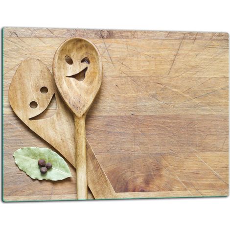 Piatto di vetro, tagliere 52x40, cucchiaio in legno (1/5)