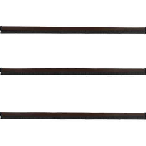 KOTARBAU® 3 pièces Joint Bas de Porte - PVC - 100 cm - Brun - Brosse Bas de Porte Automatique  - Joint de Battant D'entrée - Protection Contre le Vent et Les Insectes - Facile À Installer (1/5)