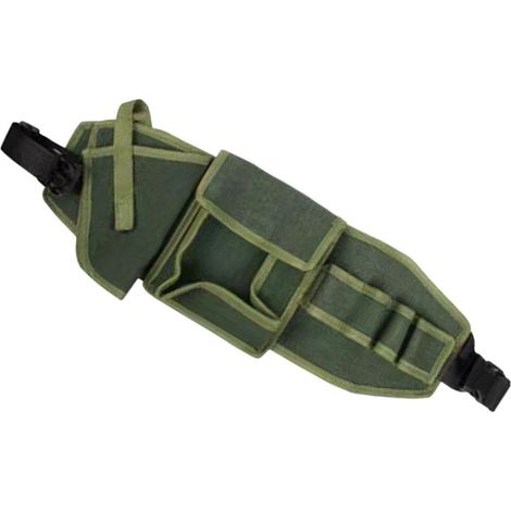 Ceinture porte-outils avec porte-perceuse, tablier de travail, organisateur d'outils robuste et portable, sacoche à outils pour plombier, bricoleur, électricien, construction, toile verte (1/5)