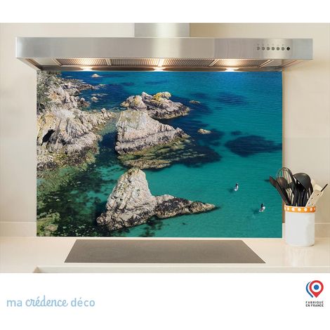 Fond de hotte : Paysage à Morgat - Verre trempé - 90 cm - 60 cm (1/5)