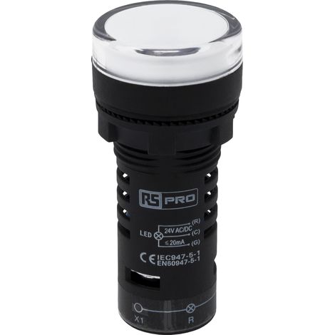 Indicateur LED RS PRO Rouge/vert 24V c.a. / V c.c., Ø découpe 22mm, IP65 ( Prix pour 1 ) (1/5)