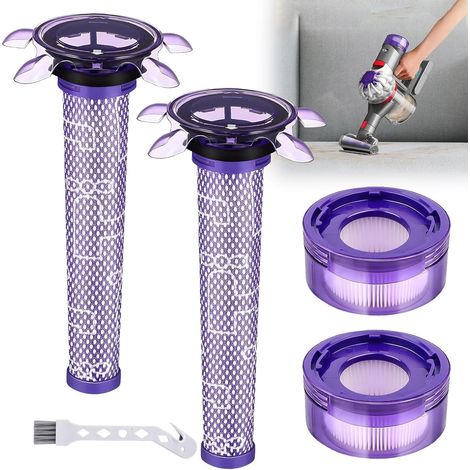 Filtre pour Dyson,Filtres de Rechange pour Aspirateurs Dyson V7 V8 Absolute Animal Motorhead Animal,avec 2 filtres HEPA Post,2 filtres Star Pré,1 brosse de nettoyage,Filtre Remplacez les pièces (1/5)