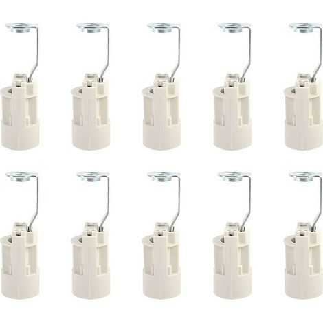E14 Bulb Socket, Adjustable E14 Lamp Sockets, E14 Bayonet Socket Converter, Candle Lamp Holder for LED Bulbs, 10 PCS (White, 70mm) (1/4)