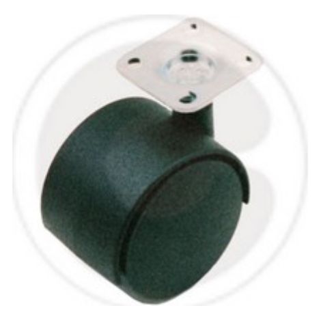 roue double en nylon avec plaque 30 mm pour les meubles mobiles