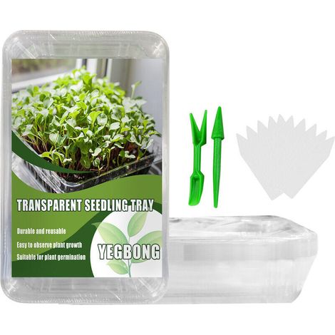 Pots de semis transparents, boîtes de germination, étiquettes de rehausseur de pots ménagers, kit de jardinage grand (1/5)