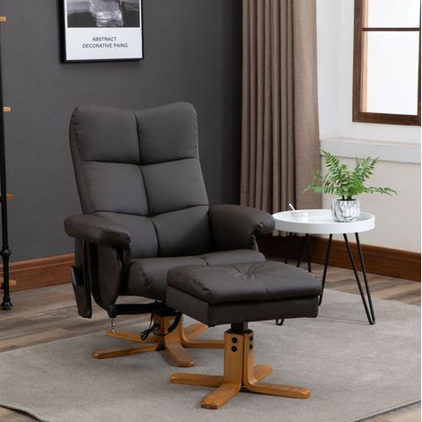 Fauteuil relax massage 145° cuir synthétique marron OKMYHOME (1/3)