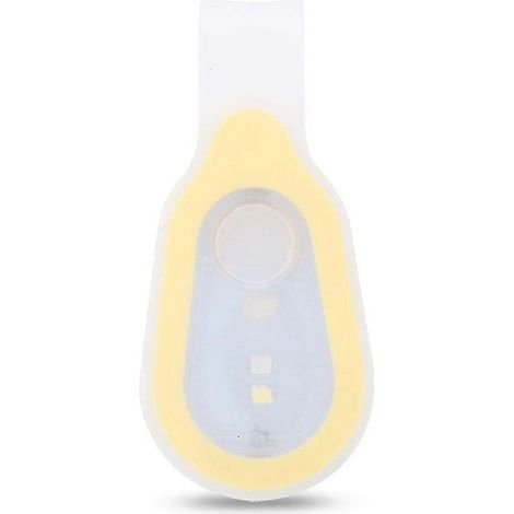 Mini lampe de course à pied, étanche, portable, pour l'extérieur, avec clip en silicone jaune.