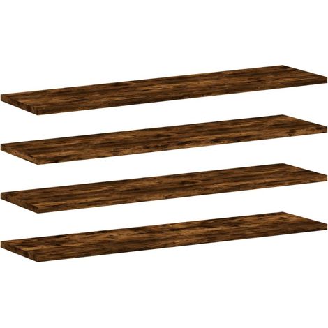 vidaXL Mensole Parete 4pz Rovere Fumo 80x20x1,5 cm Legno Multistrato
