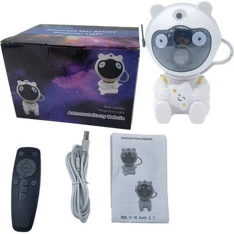 Lampe Projection Astronaute - Haut-Parleur Bluetooth - LED - Pour Chambre - 1 Pièce (1/5)