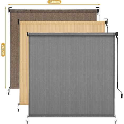 Senkrechtmarkise 180×240 Cm – Balkonrollo Für Außenbereich, Sicht- & Sonnenschutz, Wasserabweisend, Anthrazit