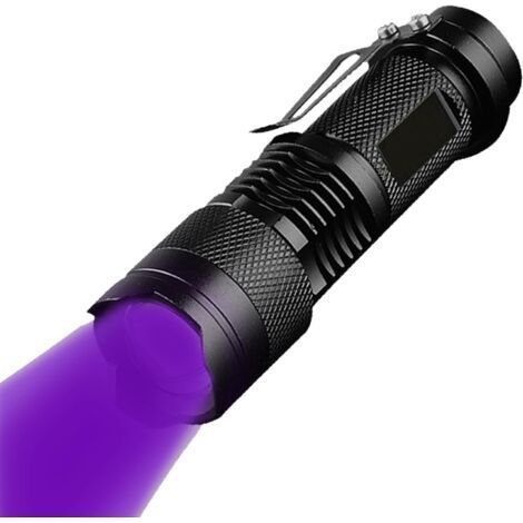 Lampe torche UV. lampe torche ultraviolette 395 nm. puissante lampe UV pour l'inspection des maisons et des hôtels. détecteur de lumière noire pour l'urine d'animaux. les taches. les punaises de lit. (1/4)