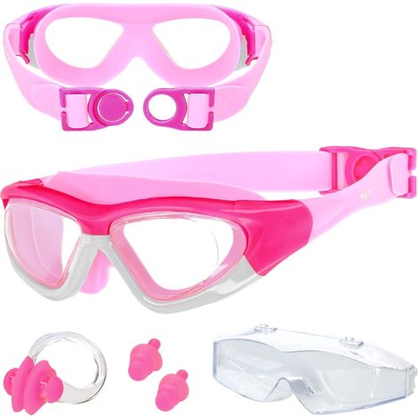 Occhialini da nuoto per bambini per la piscina, antiappannamento - rosa OK01