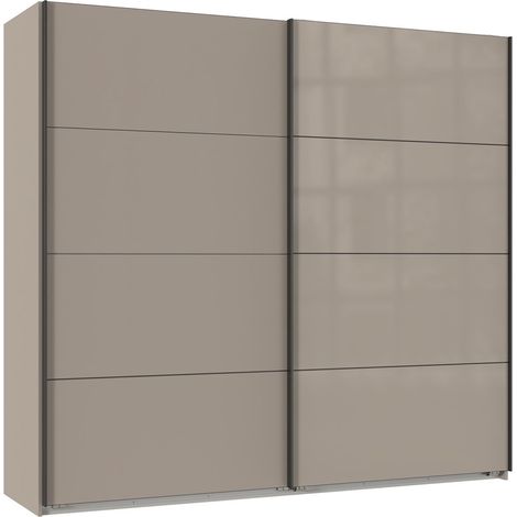 Armoire à portes coulissantes coloris Gris et verre coloris gris, graphite -Longueur 225 x Hauteur 208 x Profondeur 65 cm (1/3)