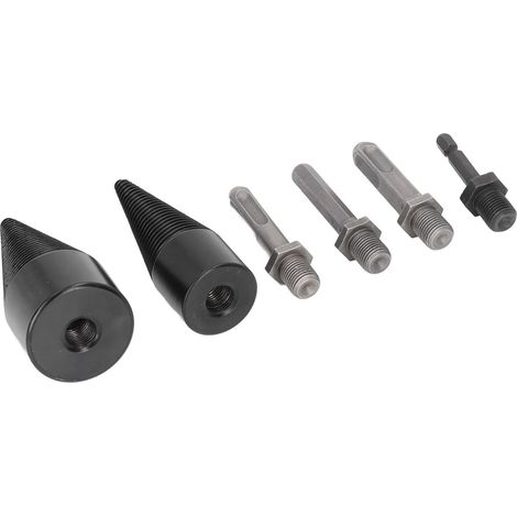 Lot de 6 mèches conique à fendre bois 32mm 42mm acier carbone amovible avec 4 manches pour camping et bricolage (1/5)