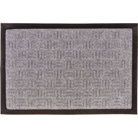 Paillasson rectangulaire en polypropylène lisse gris foncé 60x40cm (1/5)