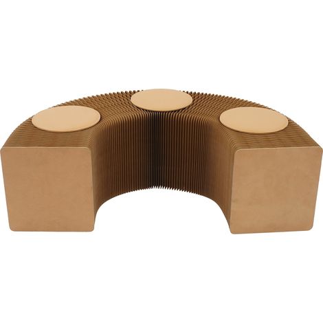 Tabouret pliant multifonction en papier kraft avec design nid d'abeille et design multi-formes, 100kg, idéal pour le camping, le bar, le salon et l'école (marron, 150 x 36 x 40 cm) (1/5)