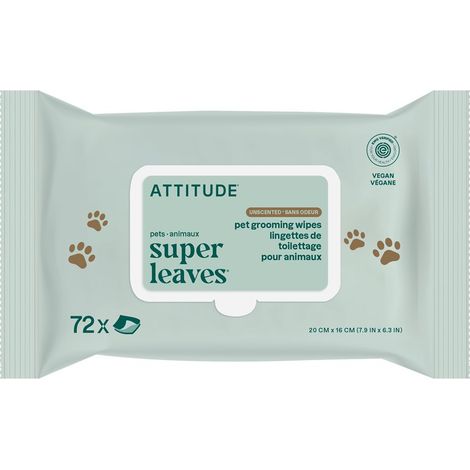 Unparfümierte Feuchttücher für Haustiere, Attitude Furry Friends, 72 Stück (1/5)