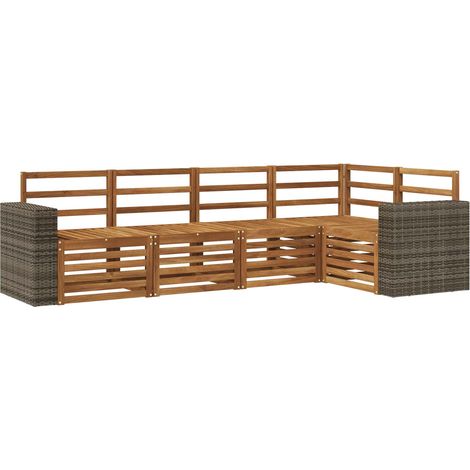 Outdoor Sofa Set 5 pcs Natural Polyester vidaXL (1/5)