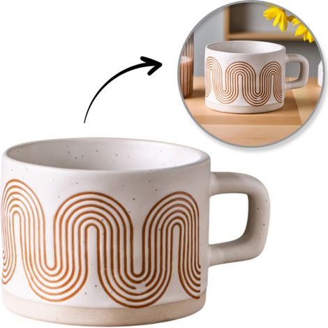 Keramikbecher, geometrisches Muster, 250 ml - KB29