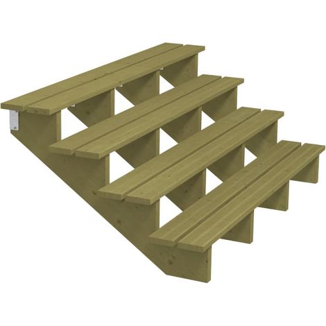 Plus Außentreppe Kiefer 4 Stufen 180 cm breit Außentreppe (1/2)