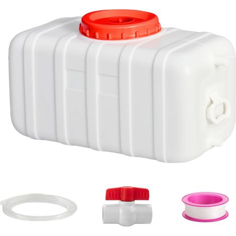 Cuve Eau Camping Car Réservoir Eau Potable Alimentaire en PEHD Haute Densité – Jerrican Eau pour Caravane, Bateau, Van Aménagé – Robuste Anti-UV avec et Valve(Size:25L,Color:Blanc) (1/5)