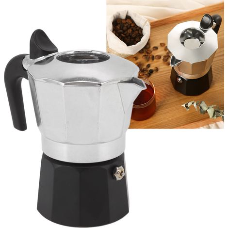 Cafetière à double valve, cafetière moka octogonale classique, cafetière italienne, valve importée, bouilloire à filtre de précision (1/5)
