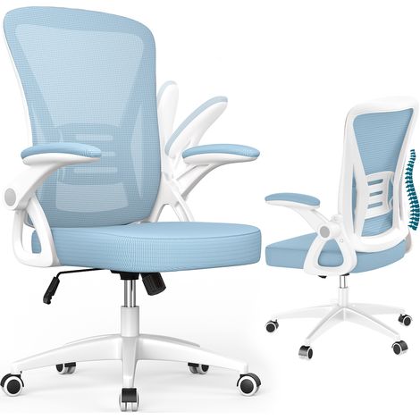 Ergonomic Office Chair Desk Swivel Chair with Headrest Blue