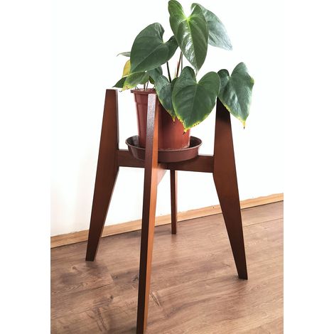 Decorotika Pollny Handmade Natural Solid Wood Plant Pot Holder Pot Stand Pot Organizer Decorative Plant Organizer - Medium (1/5)