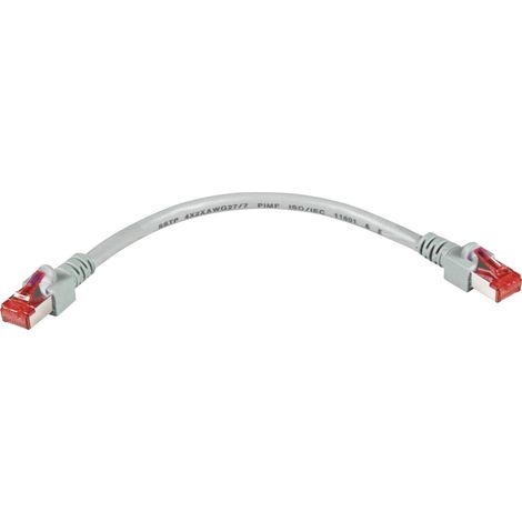 EFB Elektronik K5510.0,25 RJ45 Câble réseau, câble patch CAT 6 S/FTP 25.00 cm gris ignifuge, avec cliquet d'encastrement 1 pc(s) R68681