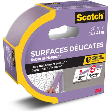 Ruban de masquage Surfaces Délicates Scotch®, 36 mm x 41 m, 1 Rouleau/Emballage, 100% PEFC SGSCH-PEFC-COC-110078